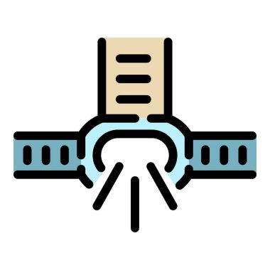 Metal kiriş kaynak simgesi renk ana hatları vektörü