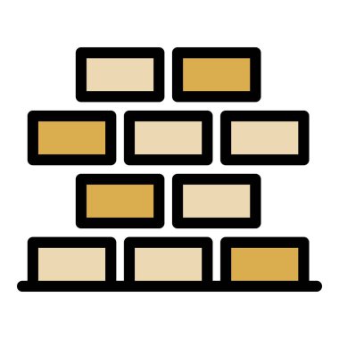 Tuğla işi renk ana hatları vektörü