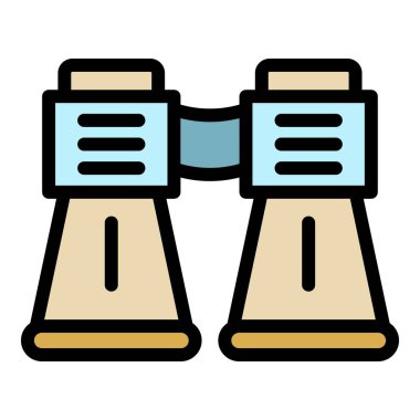 Dürbün simgesi renk dış hat vektörü