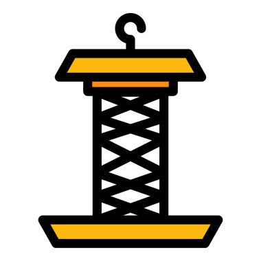 Çelik kuş besleme simgesi renk ana hatları vektörü