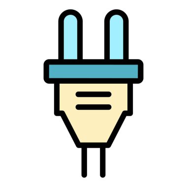 Elektrik dolgu simgesi renk dış hat vektörü