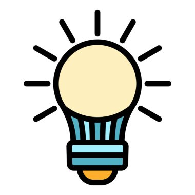 LED ampul simgesi renk ana hatları vektörü