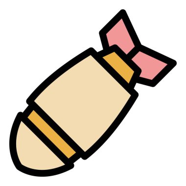 Denizaltı savaş başlığı simgesi renk ana hatları vektörü