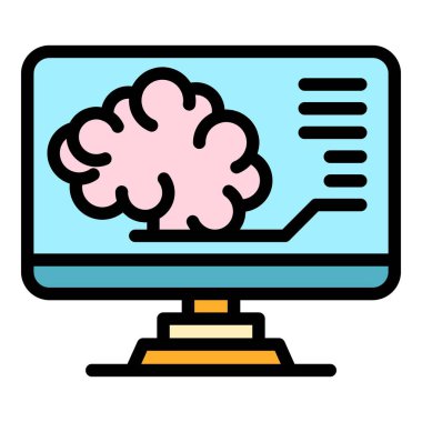 Tıbbi bulut uygulama simgesi renk ana hatları vektörü