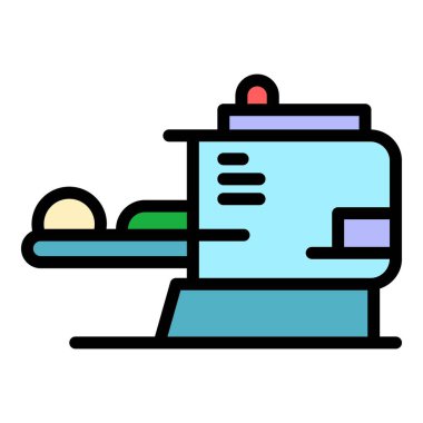 Tıbbi tarama aygıtı renk ana hatları vektörü