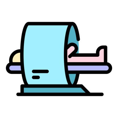 Manyetik tarayıcı simgesi renk dış hat vektörü