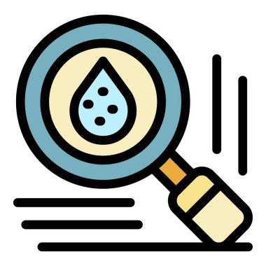 Kan testi simgesi renk ana hatları vektörü