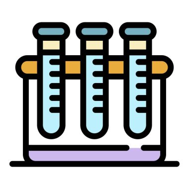 Bir kabın simgesinde üç matara rengi dış hat vektörü