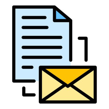 Kağıtlar tahmin simgesi renk ana hatları vektörü