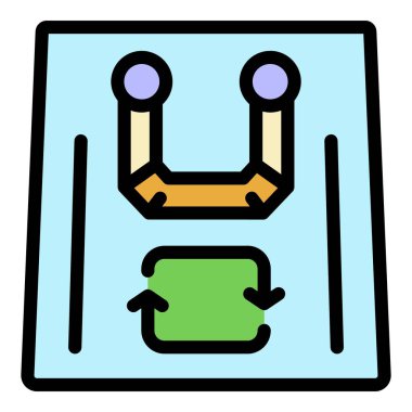 Eko geri dönüşüm çantası simgesi renk ana hatları vektörü