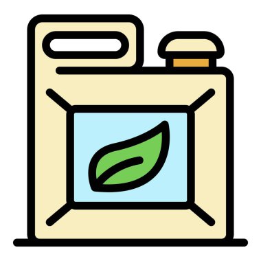 Eko plastik kutu simgesi renk taslağı vektörü