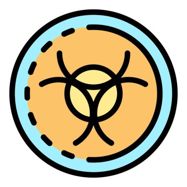 Biyolojik tehlike simgesi renk ana hatları vektörü