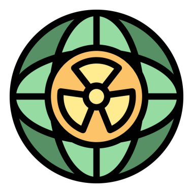 Genel nükleer program simgesi renk ana hatları vektörü