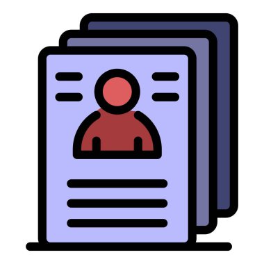 Kişisel koruma cv simgesi renk çizelgesi vektörü