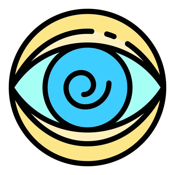 Spirale im farbigen Umrissvektor des Augensymbols — Stockvektor