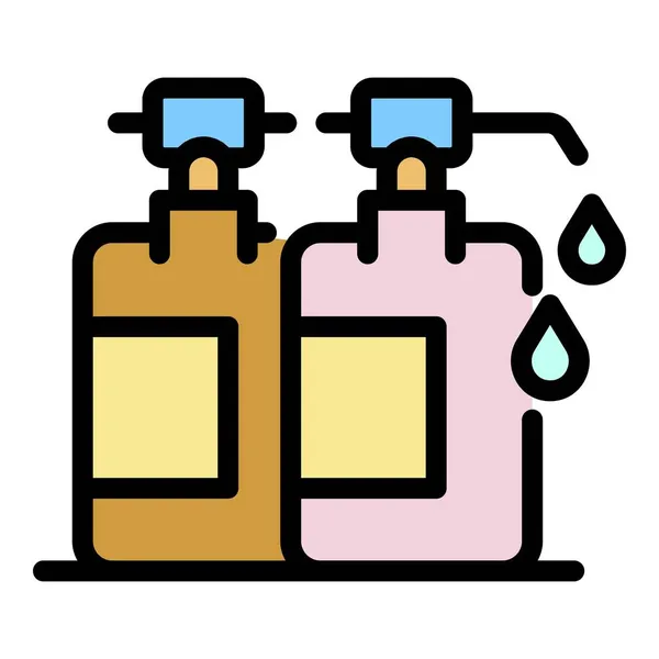 Folyékony kézi szappan ikon színes körvonalvektor — Stock Vector