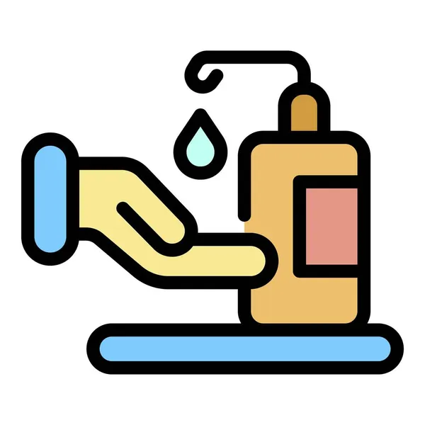 Handzeep fles pictogram kleur omtrek vector — Stockvector