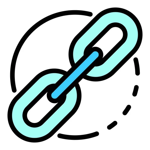 Link egy kör ikon színes körvonalvektor — Stock Vector