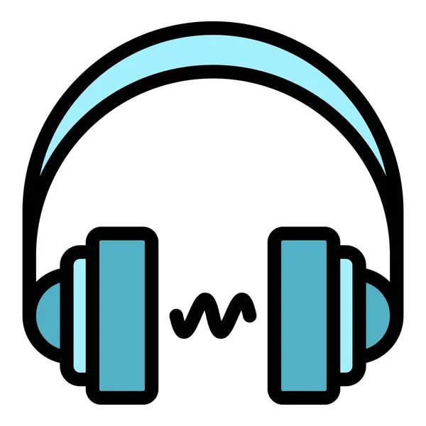 Auriculares icono color contorno vector — Vector de stock