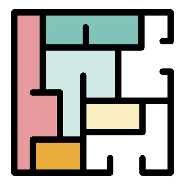 Vektor barvy ikon plánu domu — Stockový vektor