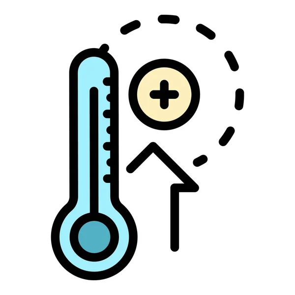 Outdoor Thermometer Symbol Farbumrissvektor — Stockvektor