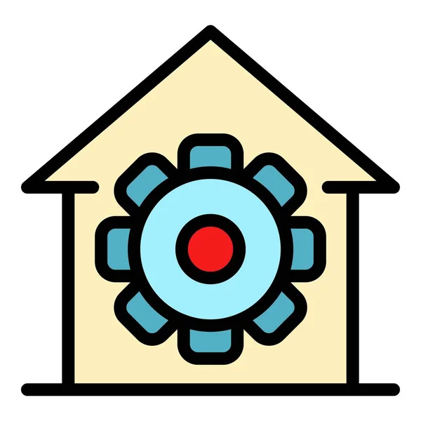 Vistuig in een huis pictogram kleur omtrek vector — Stockvector