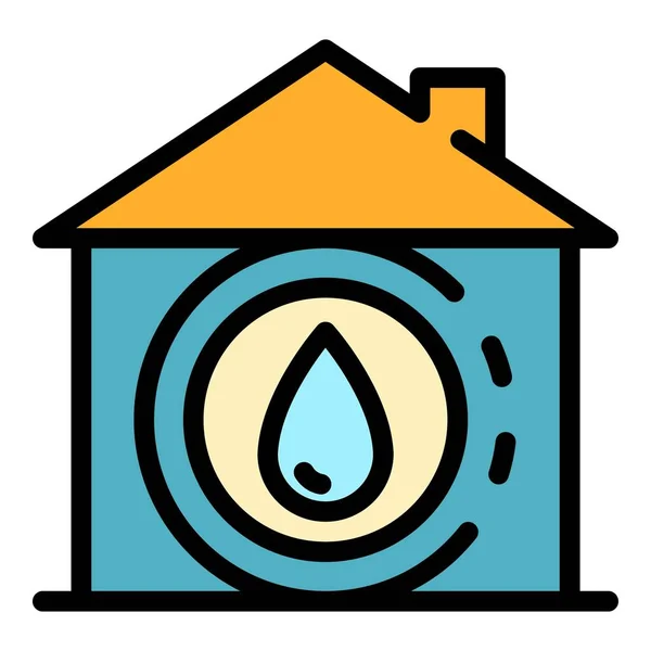 A drop in the house icon color outline vector — Stock Vector