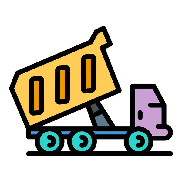 Dump teherautó ikon színes vázlat vektor — Stock Vector