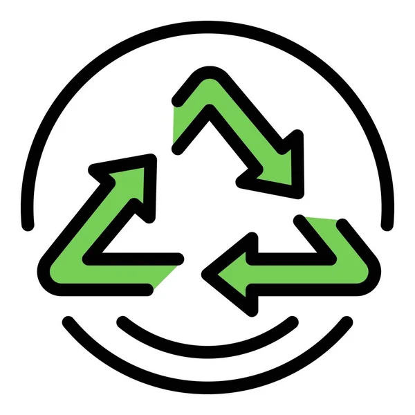 Eco driehoek pictogram kleur omtrek vector — Stockvector