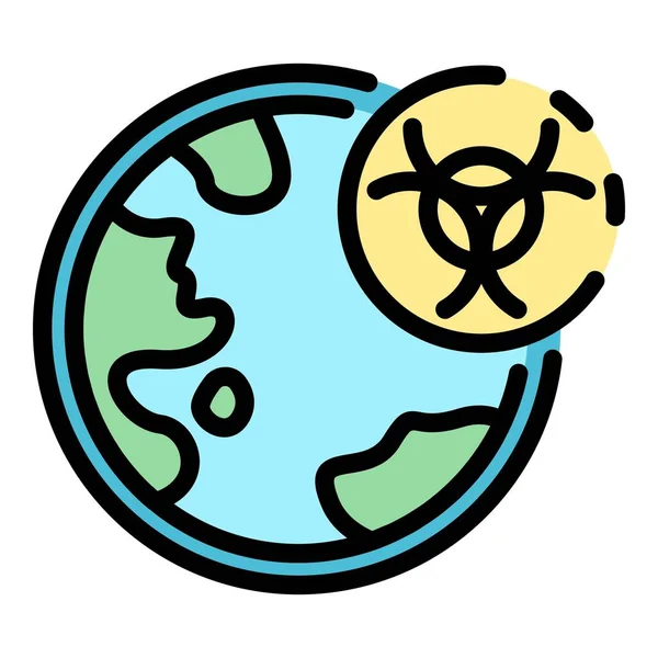 Biohazard planet tillgivenhet ikon färg kontur vektor — Stock vektor