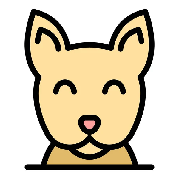 Pies głowa ikona kolor zarys wektor — Wektor stockowy