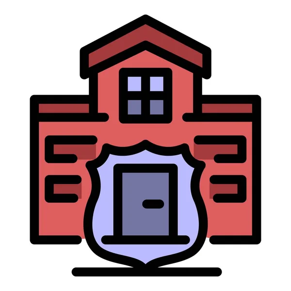 Huis villa bewaker pictogram kleur overzicht vector — Stockvector