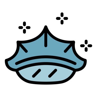 Polis başlığı simgesi renk ana hatları vektörü