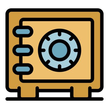 Polis silahı güvenli simgesi renk çizgisi vektörü