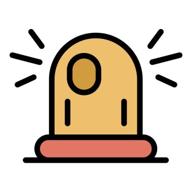 Polis teşhirci simgesi renk ana hatları vektörü