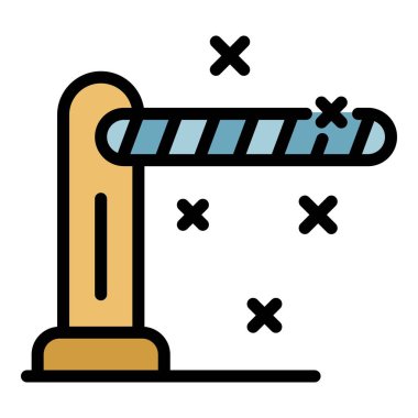 Bariyer simgesi renk ana hatları vektörü