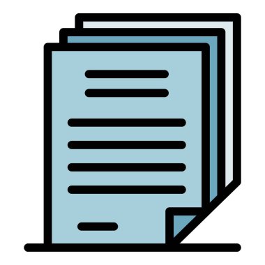 Polis karakolu belge simgesi renk ana hatları vektörü