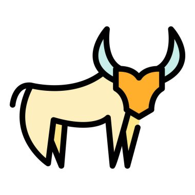 Antilop simgesi renk ana hatları vektörü