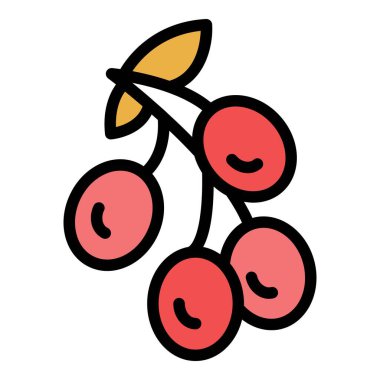 Kahve dut simgesi renk ana hatları vektörü