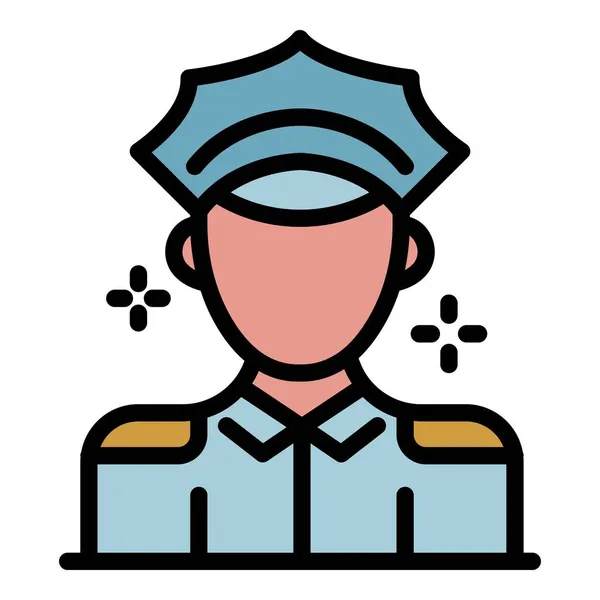 Policeman icon color outline vector — Stock Vector