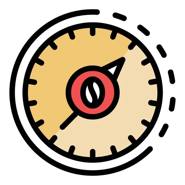 Temps de café icône couleur contour vecteur — Image vectorielle