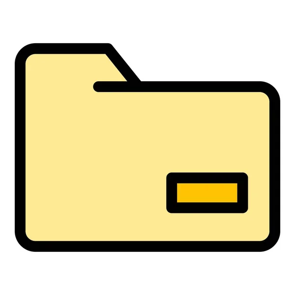 Plik folderu przechowywania ikony kolor zarys wektor — Wektor stockowy