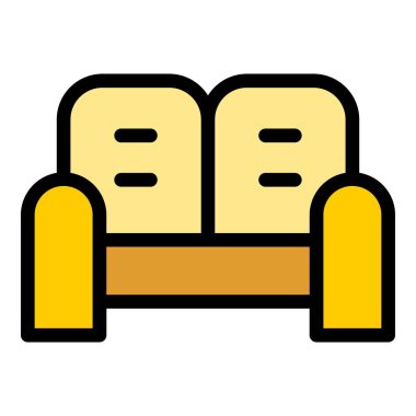 Kanepe simgesi renk ana hatları vektörü