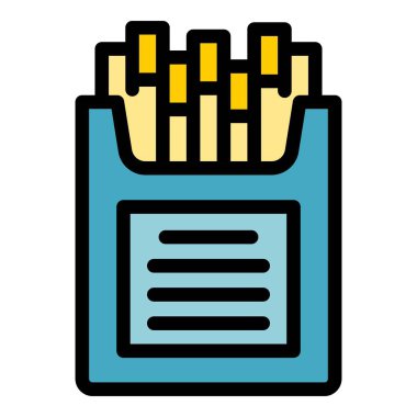 Kızartma simgesi rengi dış hat vektörü