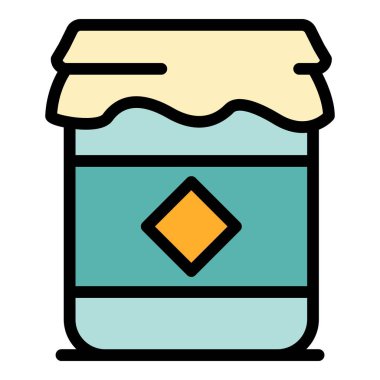 Gıda kavanozu renk ana hatları vektörü