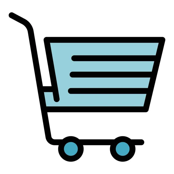 Carrito de compras icono color contorno vector — Archivo Imágenes Vectoriales