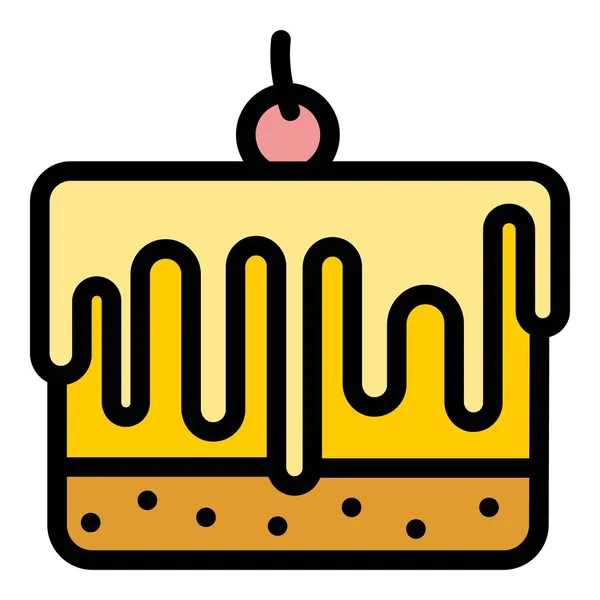 Sweet cake icône couleur contour vecteur — Image vectorielle