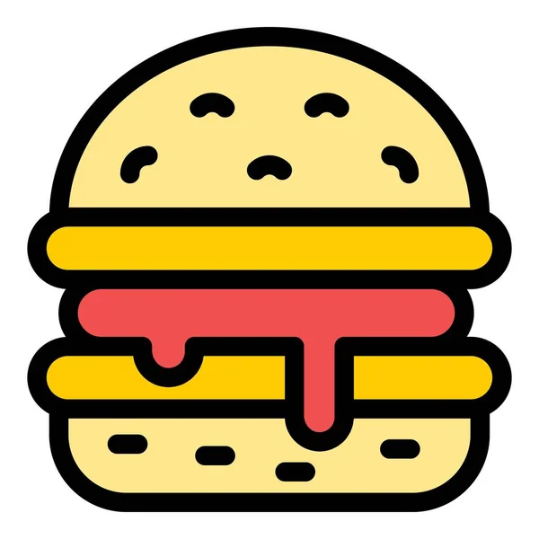 Hamburger icon color outline vector — Stock Vector