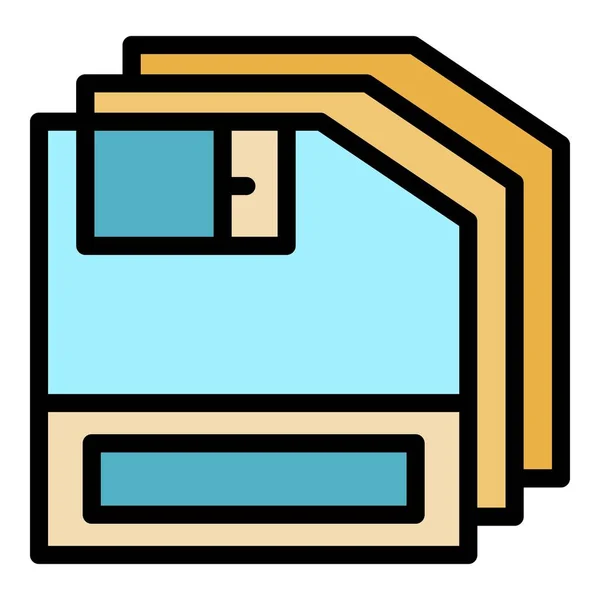 Fichier de stockage icône couleur contour vecteur — Image vectorielle