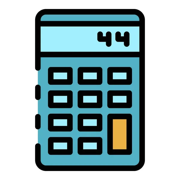 Manual calculadora ícone cor contorno vetor —  Vetores de Stock